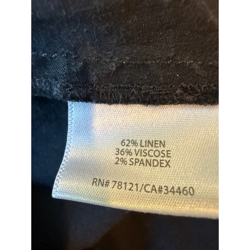 Eileen Fisher Linen Blend Cropped Utility Pants Womens 4 Black Draw Straight - Picture 5 of 11